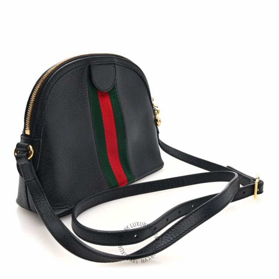 Túi đeo chéo Gucci Calfskin GG Web Small Ophidia Dome Shoulder Bag Black NFPG719