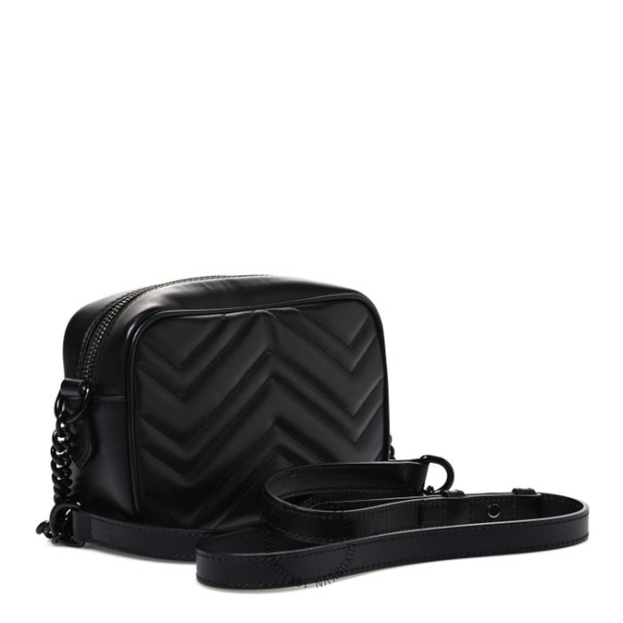 Túi Đeo Chéo Gucci Calfskin Matelasse Monochrome Mini GG Marmont Chain Shoulder Bag Black GDCB126
