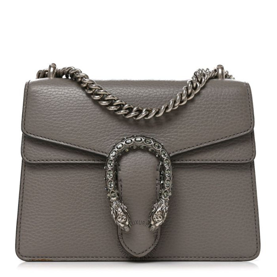 Túi đeo chéo Gucci Calfskin Mini Dionysus Shoulder Bag Dusty Grey GGC386