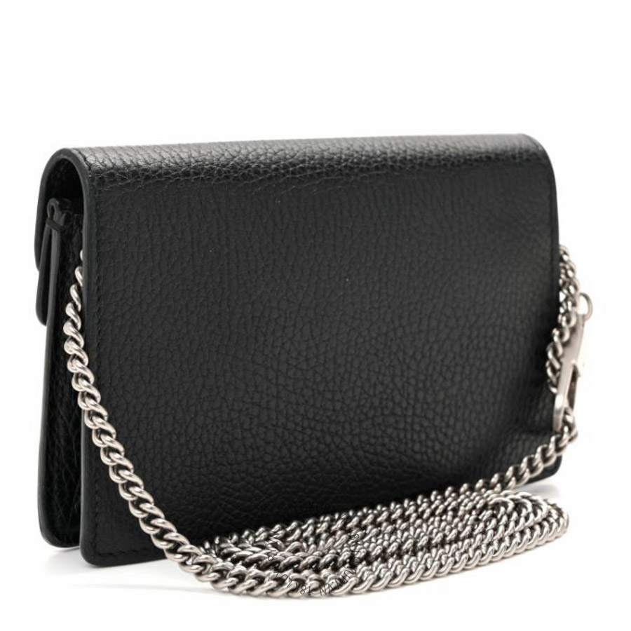 Túi đeo chéo Gucci Calfskin Super Mini Dionysus Shoulder Bag Black NFPG255