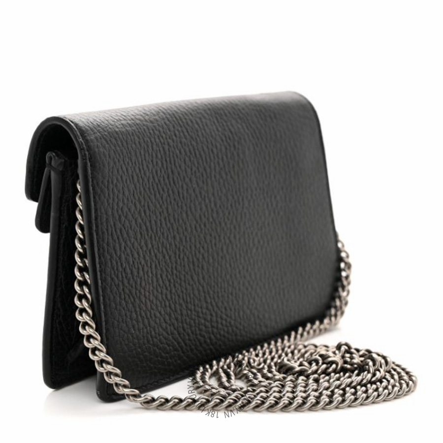 Túi đeo chéo Gucci Calfskin Super Mini Dionysus Shoulder Bag Black NFPG455