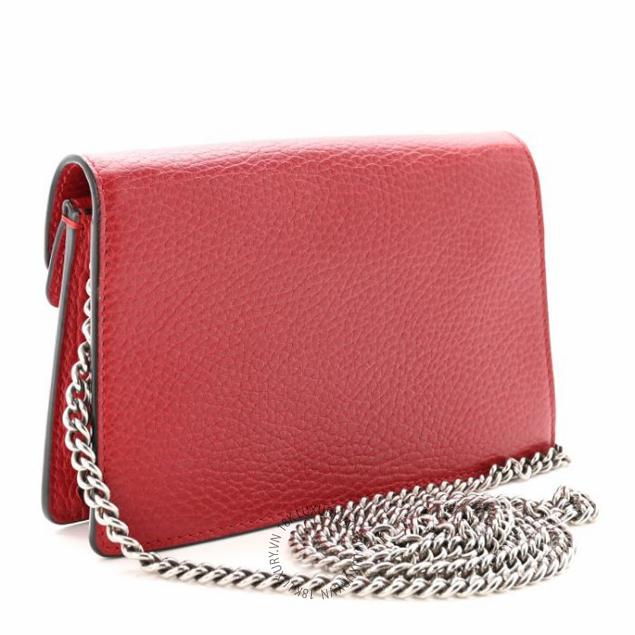 Túi đeo chéo Gucci Calfskin Super Mini Dionysus Shoulder Bag Hibiscus Red NFPG412