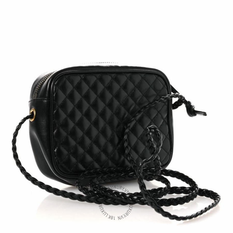 Túi đeo chéo Gucci Calfskin Trapuntata Web Mini GG Shoulder Bag Black NFPG105