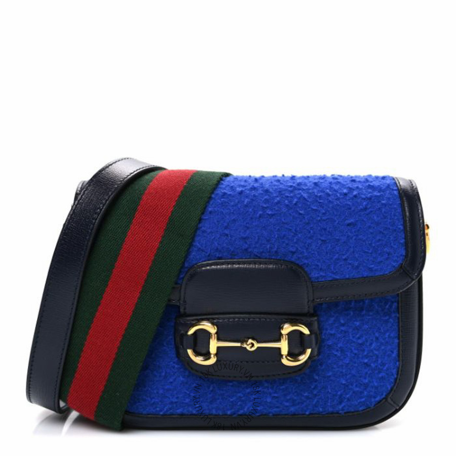 Túi đeo chéo Gucci Casy Wool Azalea Calfskin Mini Horsebit 1955 Shoulder Bag Blue China NFPG377