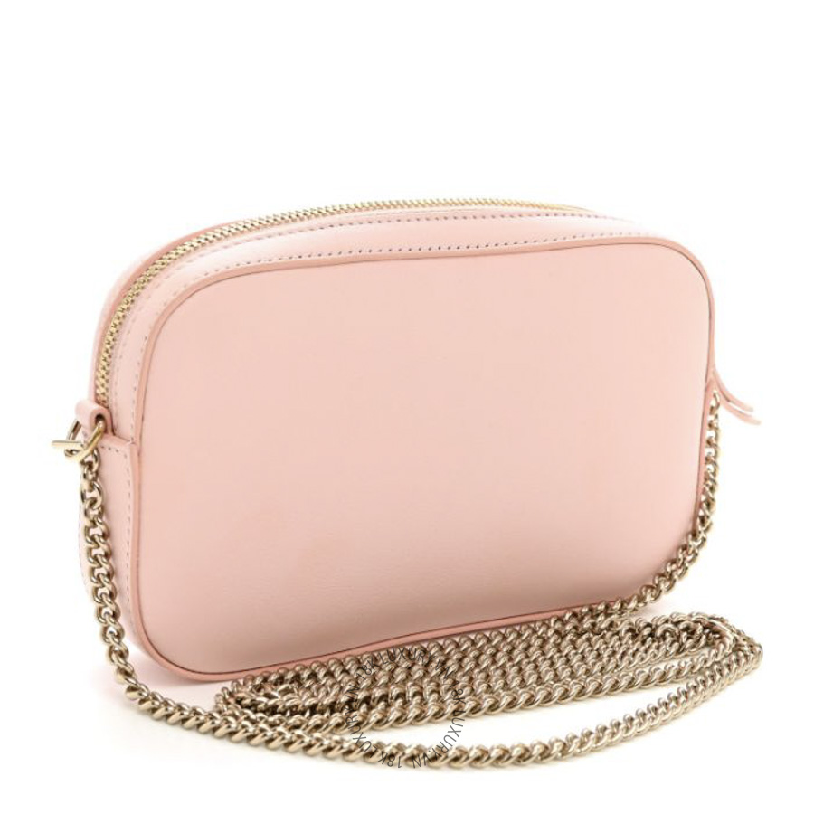Túi Đeo Chéo Gucci Dollar Calfskin Enamel Super Mini GG Marmont Chain Shoulder Bag Light Pink Blue GDCB083