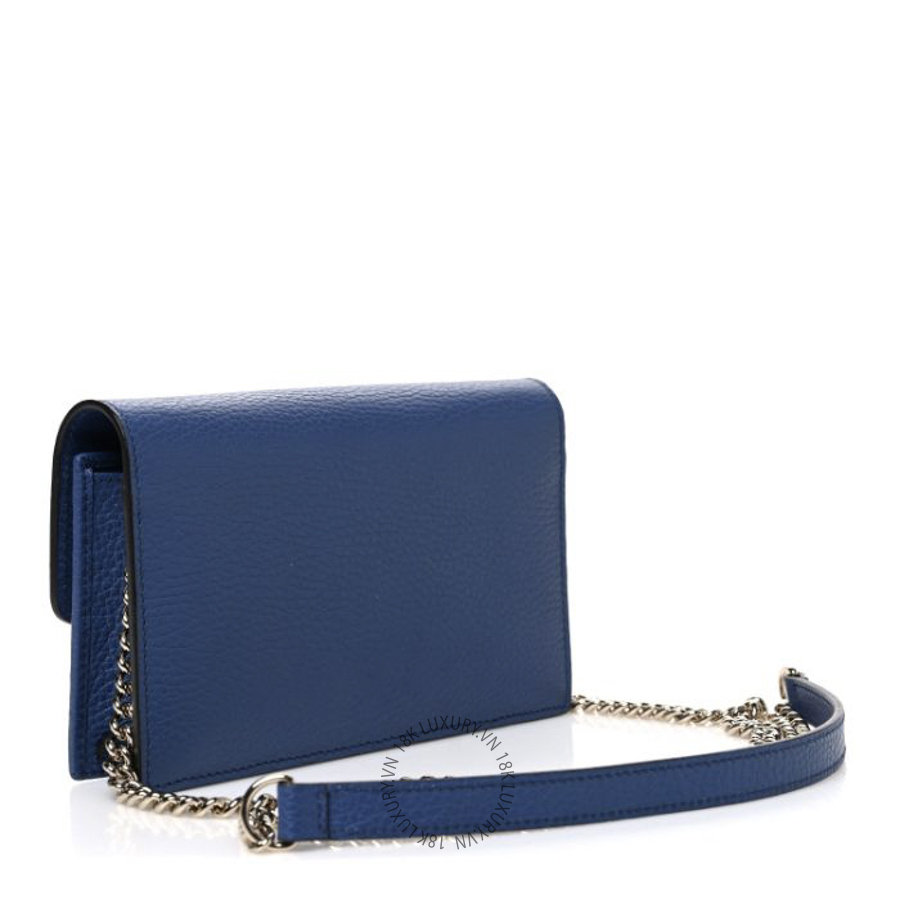 Túi Đeo Chéo Gucci Dollar Calfskin Interlocking G Chain Wallet Caspian GDCB356