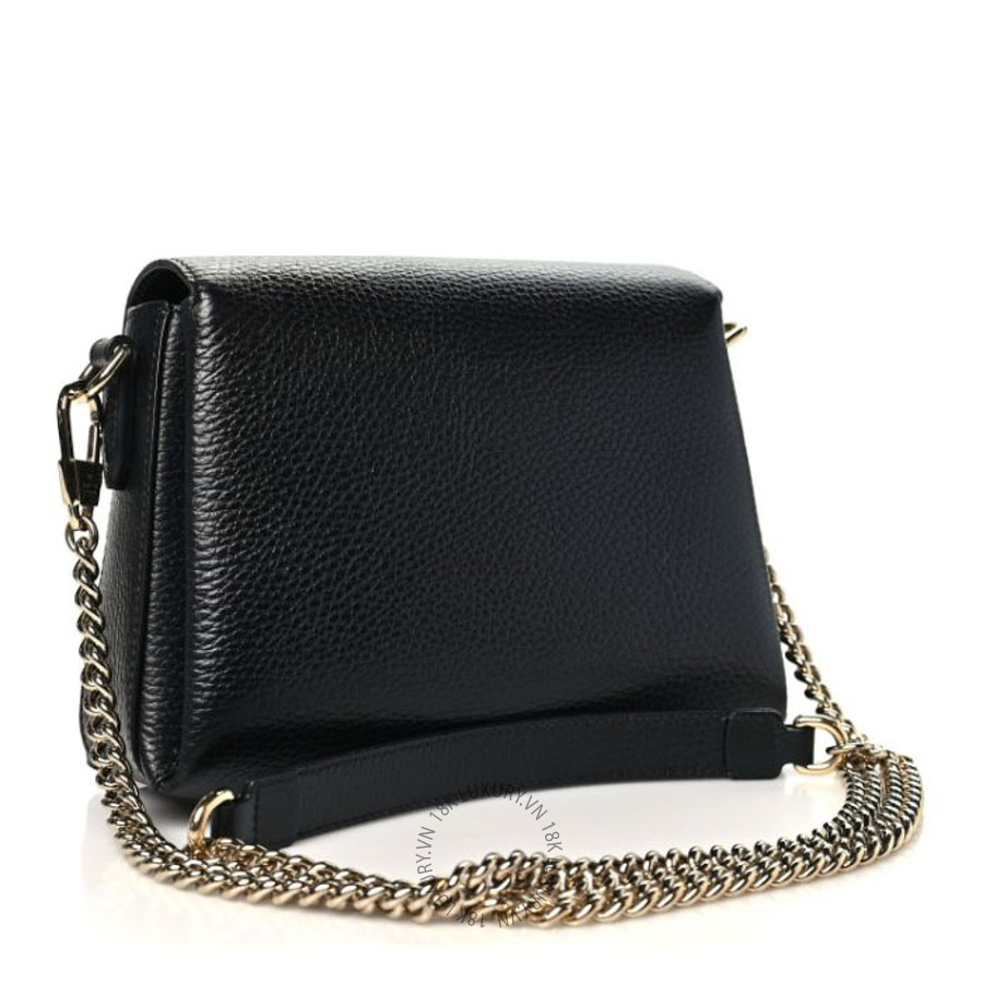 Túi đeo chéo Gucci Dollar Calfskin Interlocking G Crossbody Bag Black GGC458