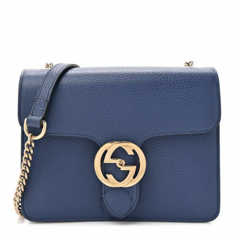 Túi đeo chéo Gucci Dollar Calfskin Small Interlocking G Shoulder Bag Caspian NFPG475