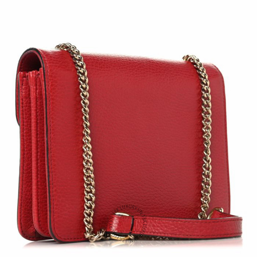 Túi đeo chéo Gucci Dollar Calfskin Small Interlocking G Shoulder Bag Red NFPG282