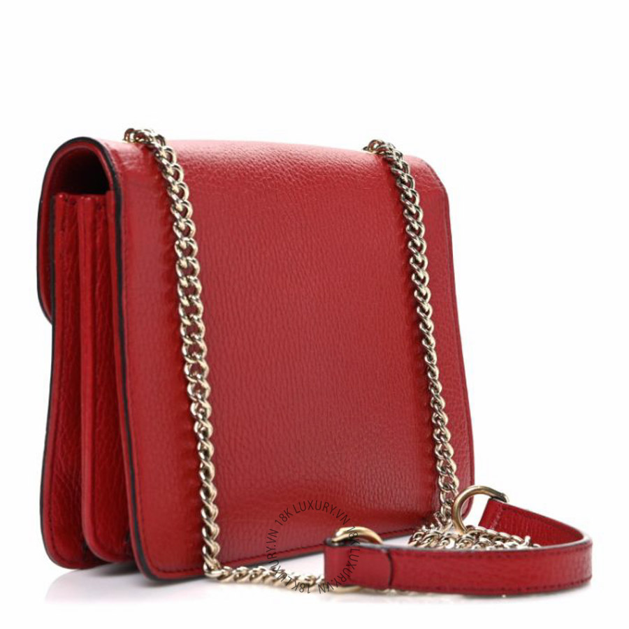 Túi đeo chéo Gucci Dollar Calfskin Small Interlocking G Shoulder Bag Red NFPG288