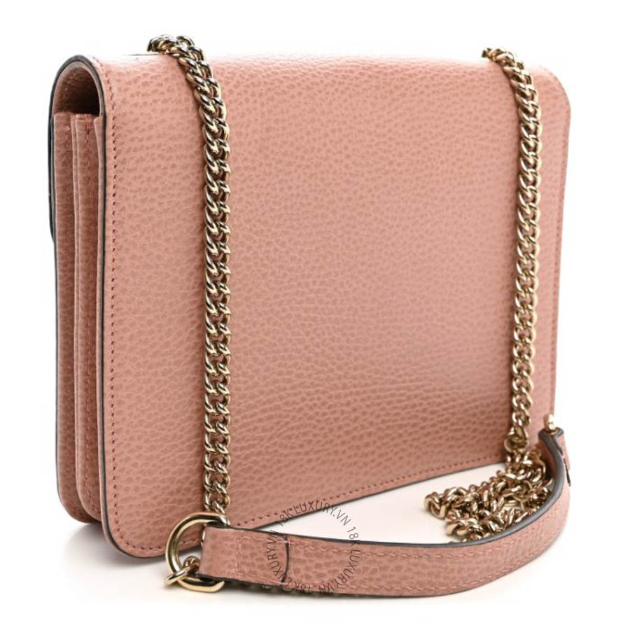 Túi đeo chéo Gucci Dollar Calfskin Small Interlocking G Shoulder Bag Soft Pink GGC209