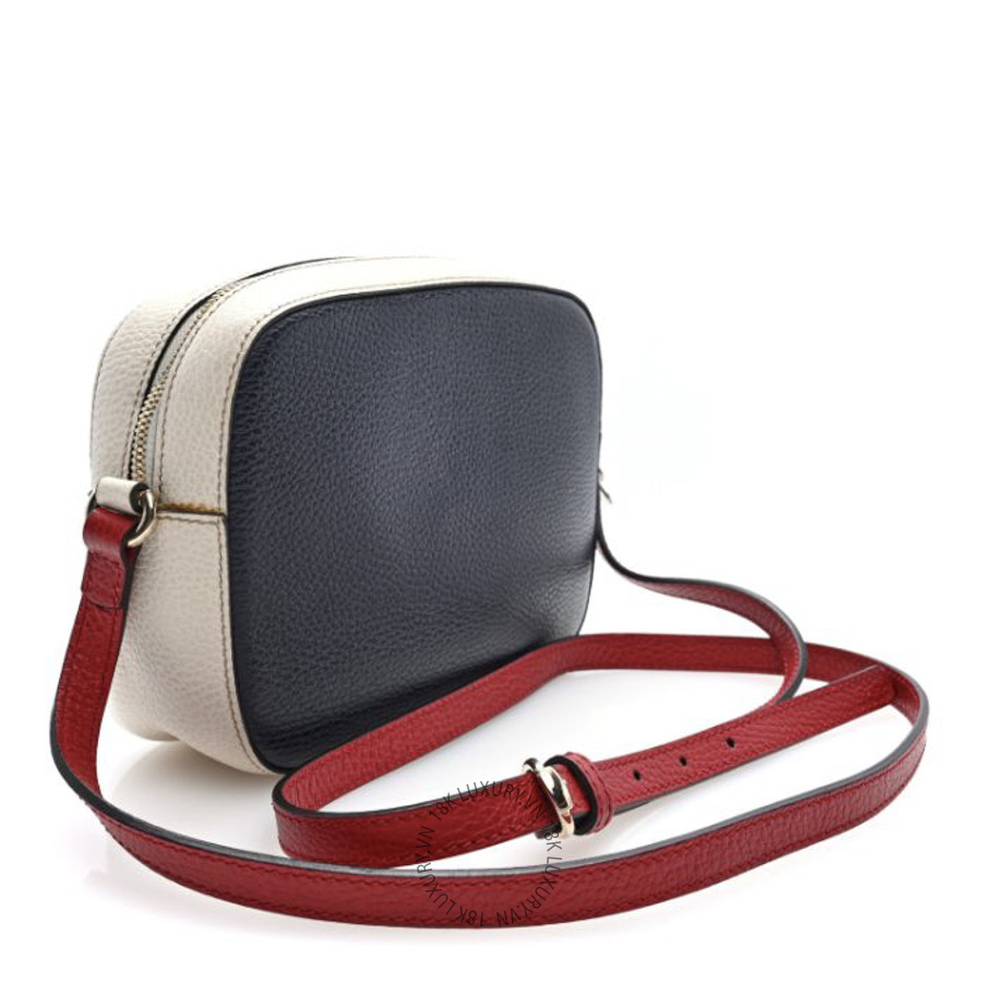 Túi Đeo Chéo Gucci Dollar Calfskin Small Soho Disco Bag Blue Hibiscus Red Mystic White GDCB685