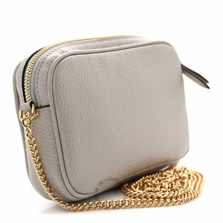 Túi đeo chéo Gucci Dollar Calfskin Super Mini GG Marmont Chain Shoulder Bag Deep Grey NFPG457