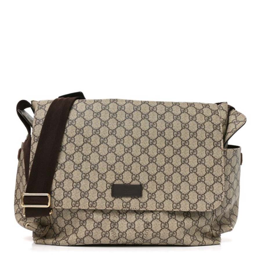 Túi đeo chéo Gucci GG Plus Monogram Messenger Diaper Bag Dark Brown GGC232