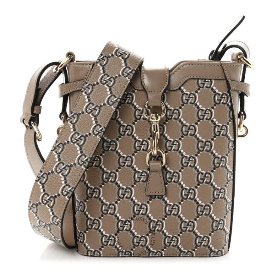 Túi Đeo Chéo Gucci GG Shadow Monogram Mini Bucket Bag Beige GDCB520