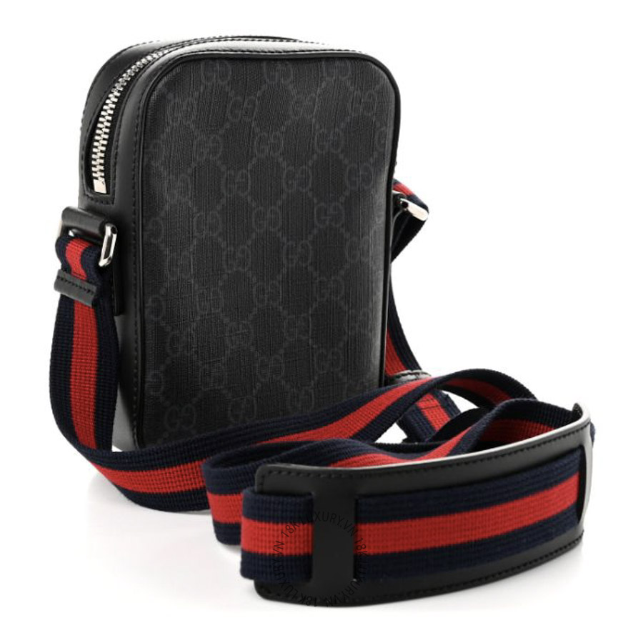Túi Đeo Chéo Gucci GG Supreme Monogram Appia Calfskin Web Small Camera Messenger Bag Black Grey GDCB481