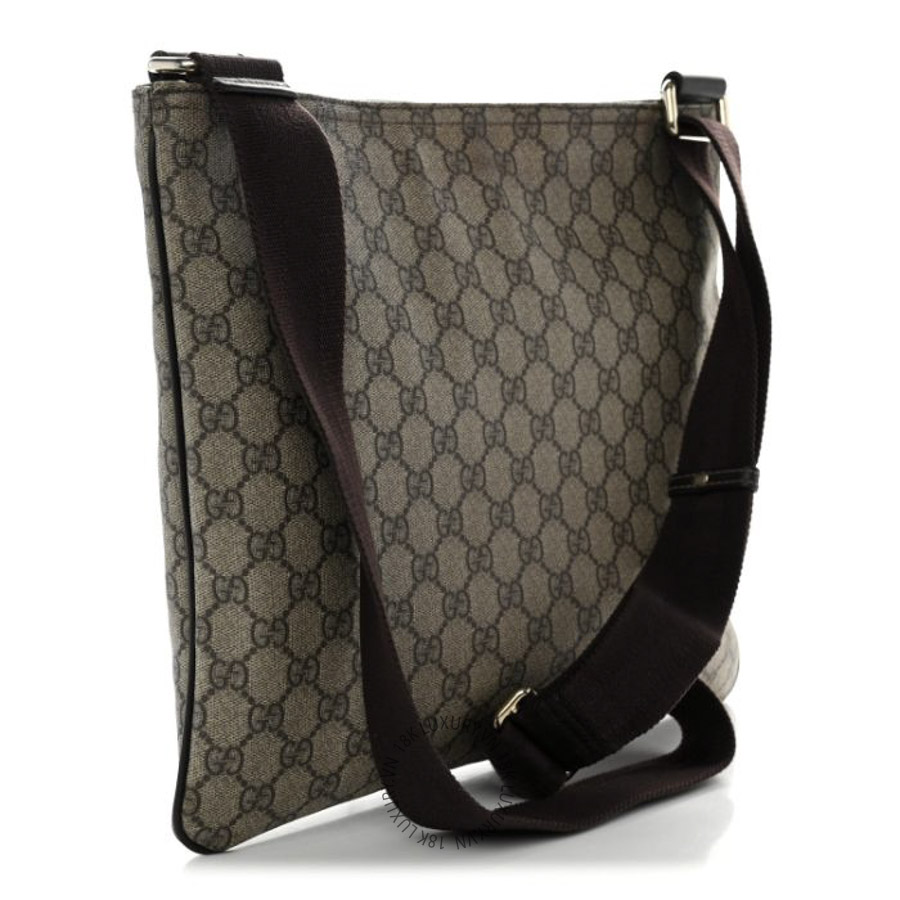 Túi Đeo Chéo Gucci GG Supreme Monogram Medium Flat Messenger Bag Dark Brown GDCB141
