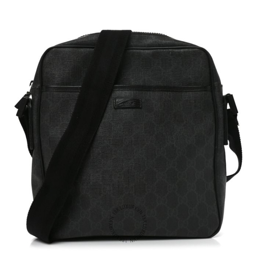Túi Đeo Chéo Gucci GG Supreme Monogram Messenger Bag Black Grey GDCB574