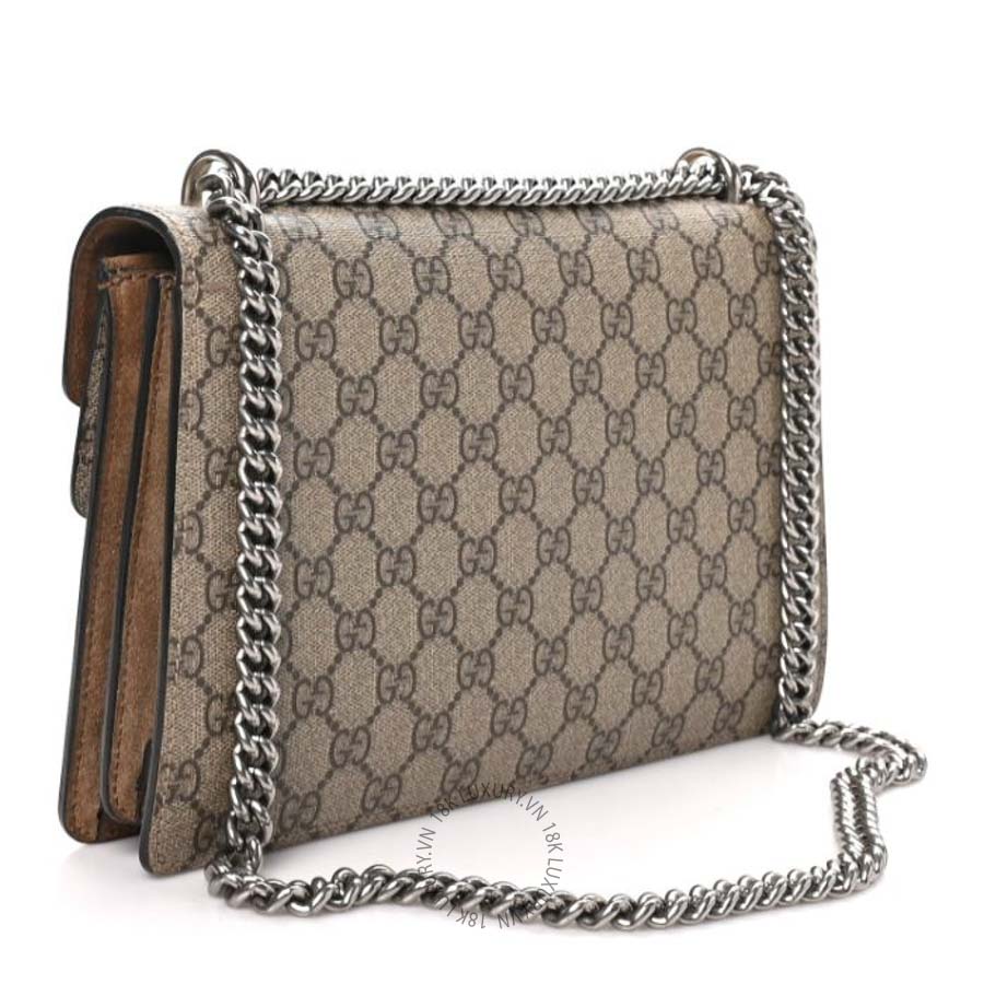 Túi đeo chéo Gucci GG Supreme Monogram Small Dionysus Shoulder Bag Taupe GGC708