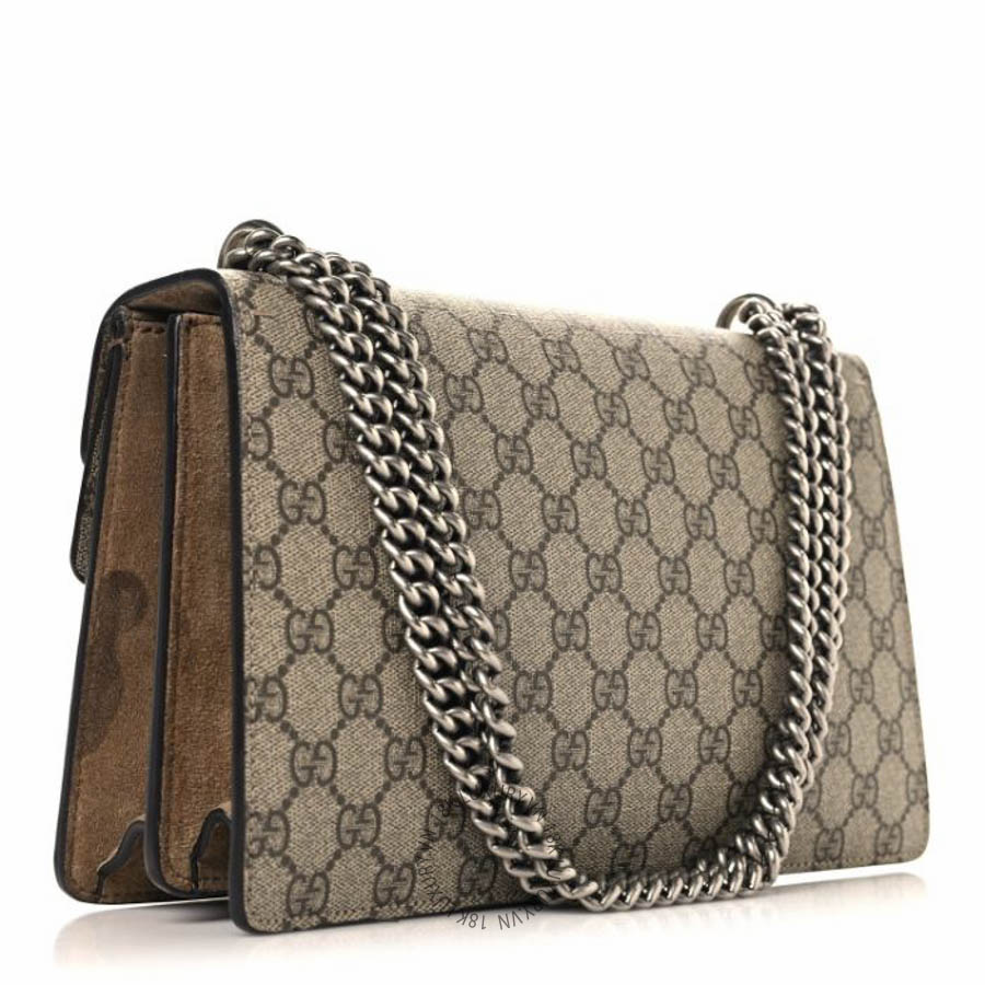 Túi đeo chéo Gucci GG Supreme Monogram Small Dionysus Shoulder Bag Taupe NFPG585