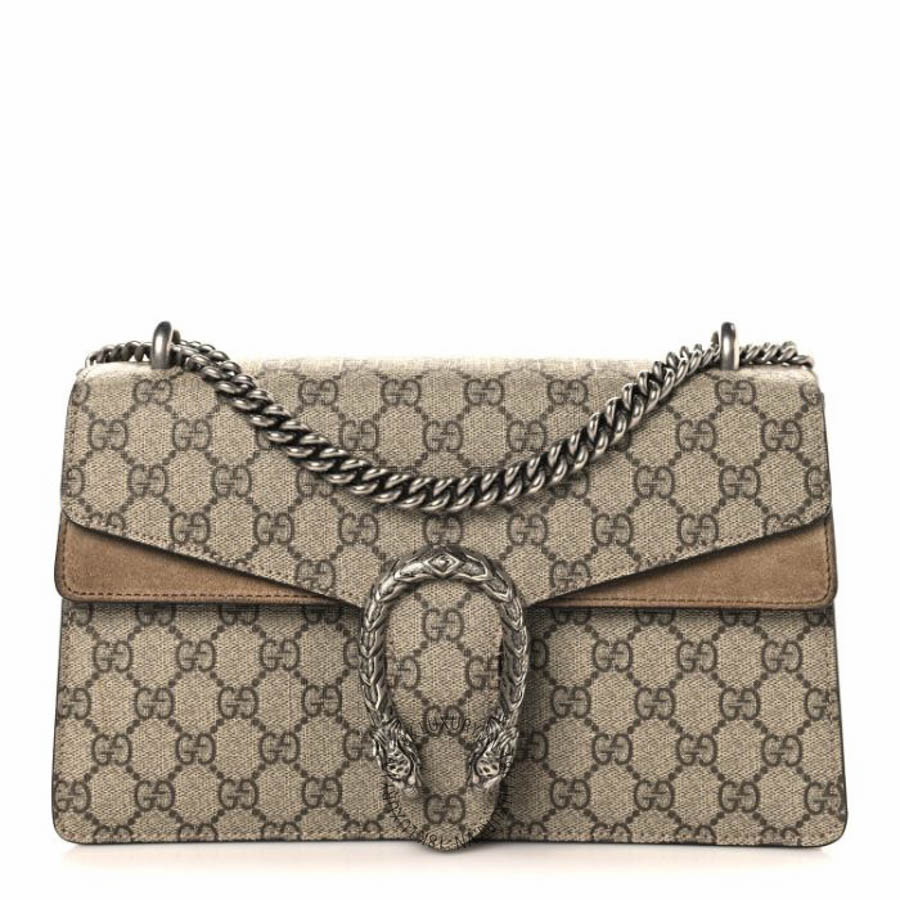 Túi đeo chéo Gucci GG Supreme Monogram Small Dionysus Shoulder Bag Taupe NFPG585
