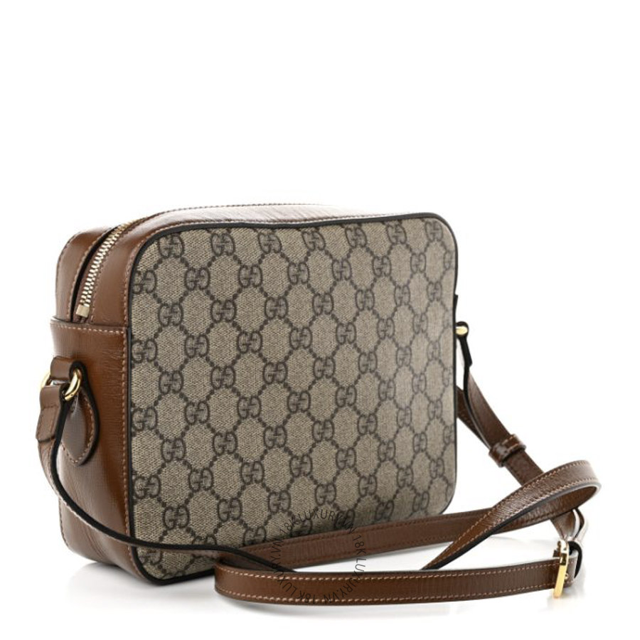 Túi Đeo Chéo Gucci GG Supreme Monogram Small Horsebit 1955 Shoulder Bag Beige Brown Sugar GDCB474