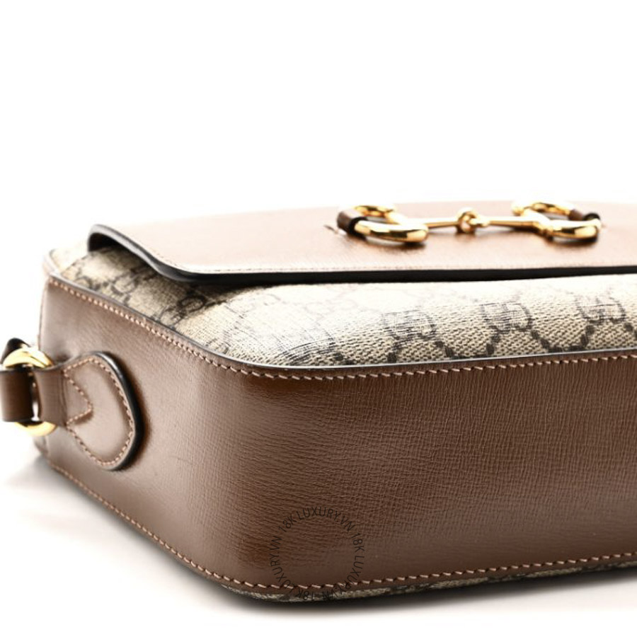 Túi Đeo Chéo Gucci GG Supreme Monogram Small Horsebit 1955 Shoulder Bag Beige Brown Sugar GDCB708 19 Túi Đeo Chéo Gucci GG Supreme Monogram Small Horsebit 1955 Shoulder Bag Beige Brown Sugar GDCB708