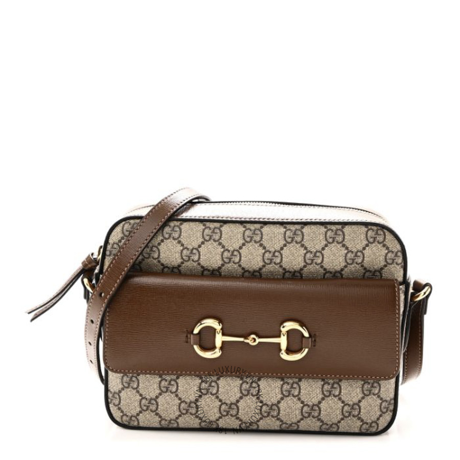Túi Đeo Chéo Gucci GG Supreme Monogram Small Horsebit 1955 Shoulder Bag Beige Brown Sugar GDCB708