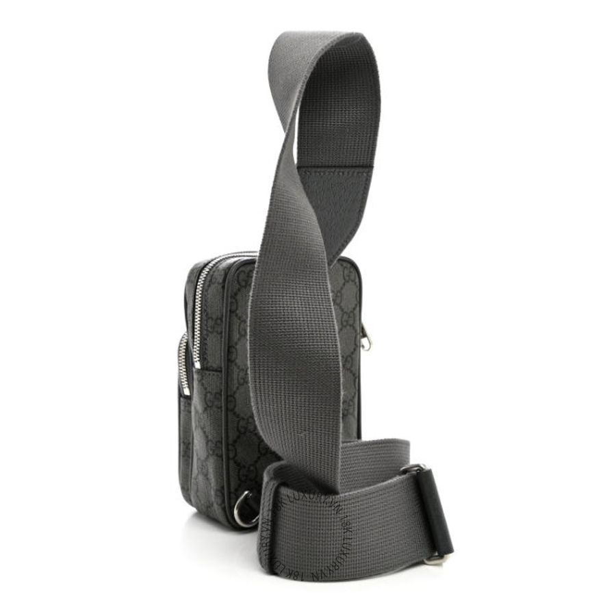Túi Đeo Chéo Gucci GG Supreme Monogram Textured Dollar Calfskin Mini Ophidia Messenger Grey Black Graphite Grey GDCB205