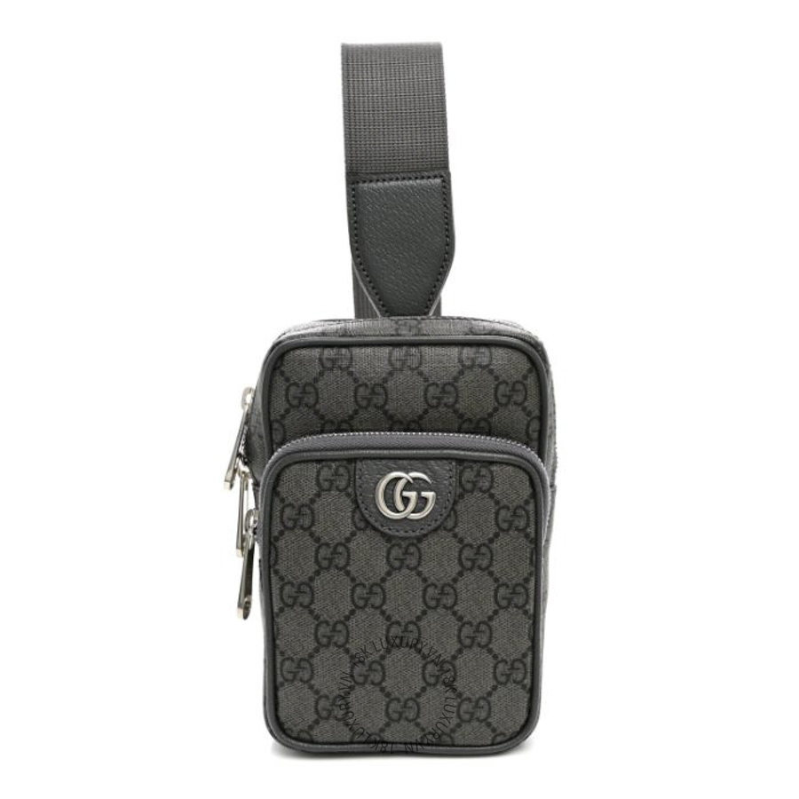 Túi Đeo Chéo Gucci GG Supreme Monogram Textured Dollar Calfskin Mini Ophidia Messenger Grey Black Graphite Grey GDCB205