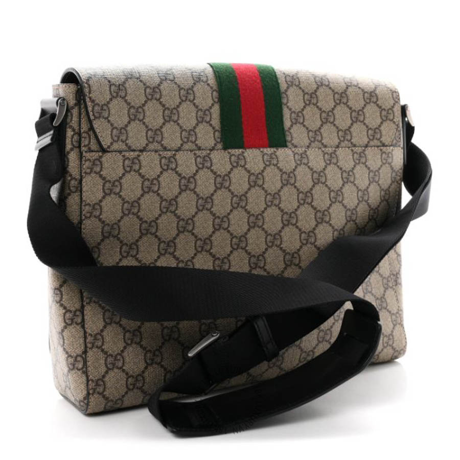 Túi đeo chéo Gucci GG Supreme Monogram Web Flap Messenger Bag GGC224