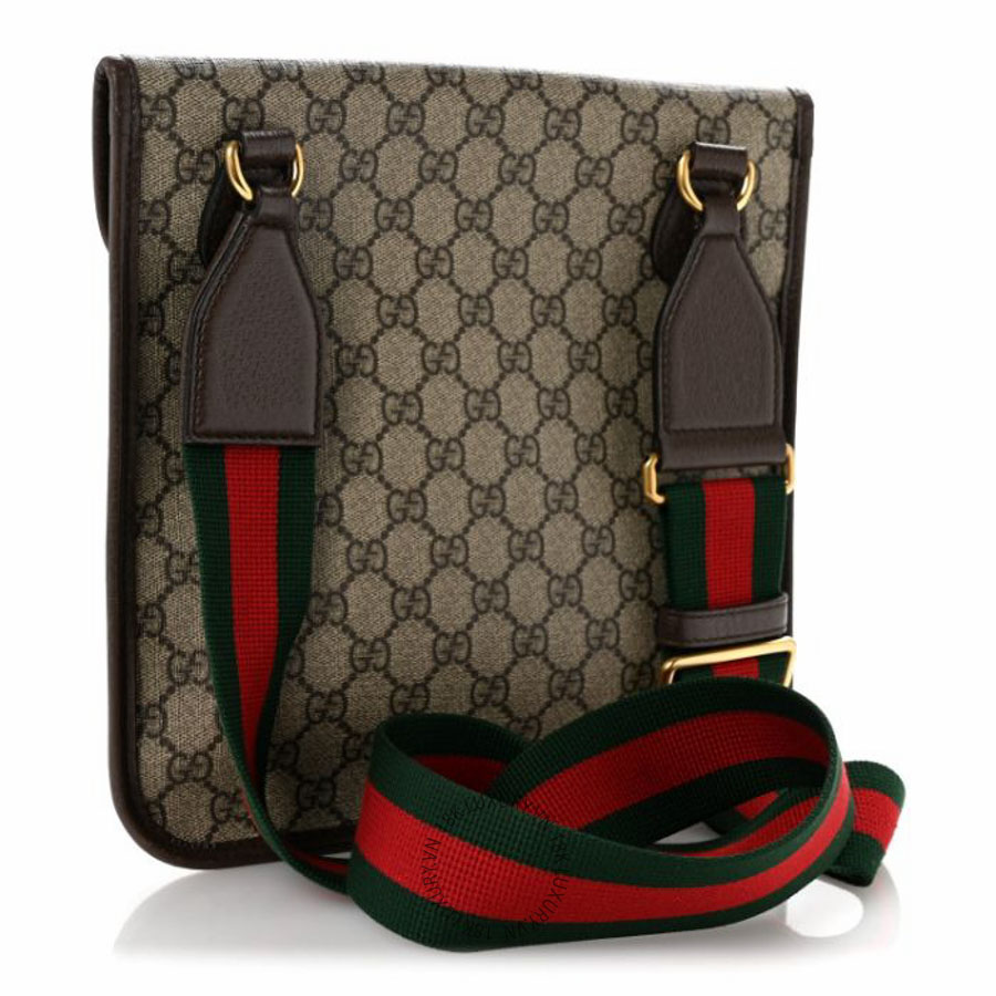 Túi đeo chéo Gucci GG Supreme Monogram Web Medium Neo Vintage Flap Messenger Bag Beige New Acero NFPG436