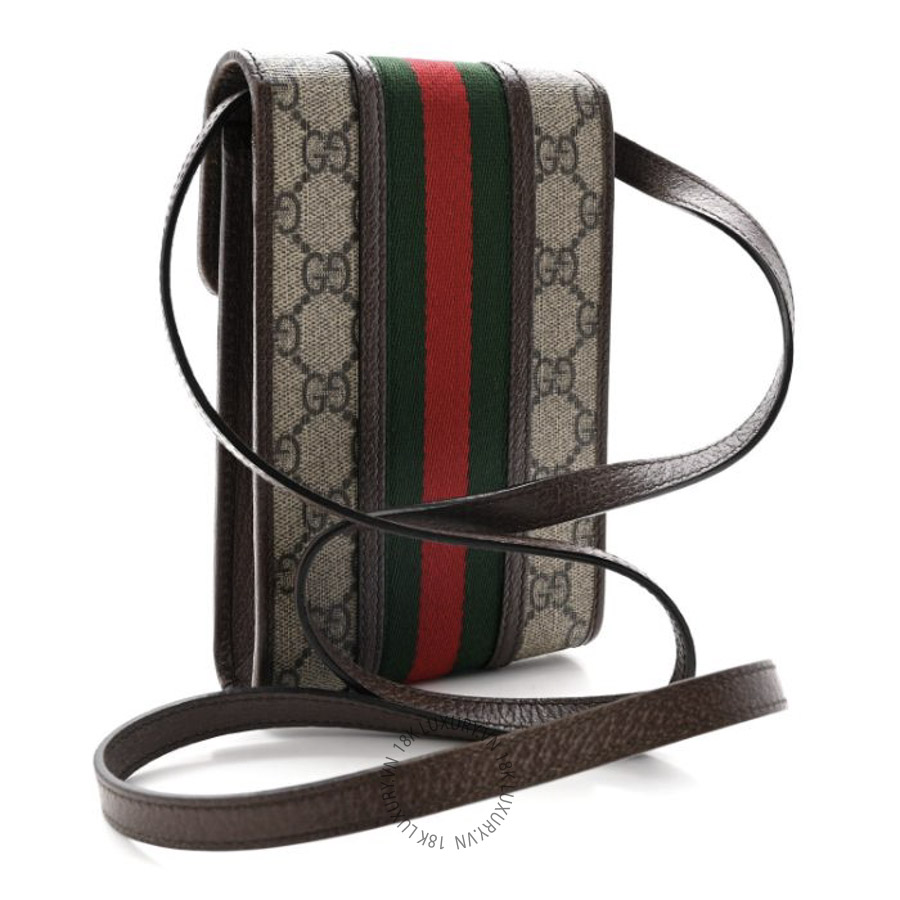 Túi Đeo Chéo Gucci GG Supreme Monogram Web Mini Ophidia Crossbody Bag Beige New Acero GDCB385
