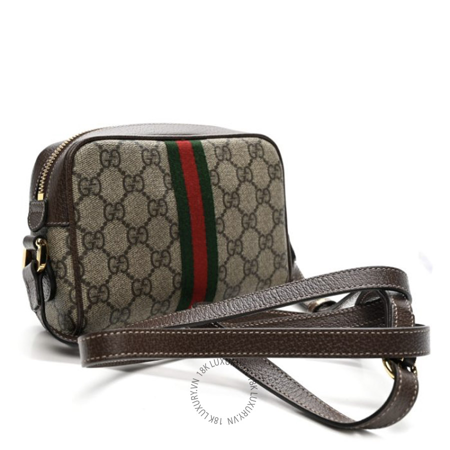 Túi Đeo Chéo Gucci GG Supreme Monogram Web Mini Ophidia Shoulder Bag Brown GDCB529