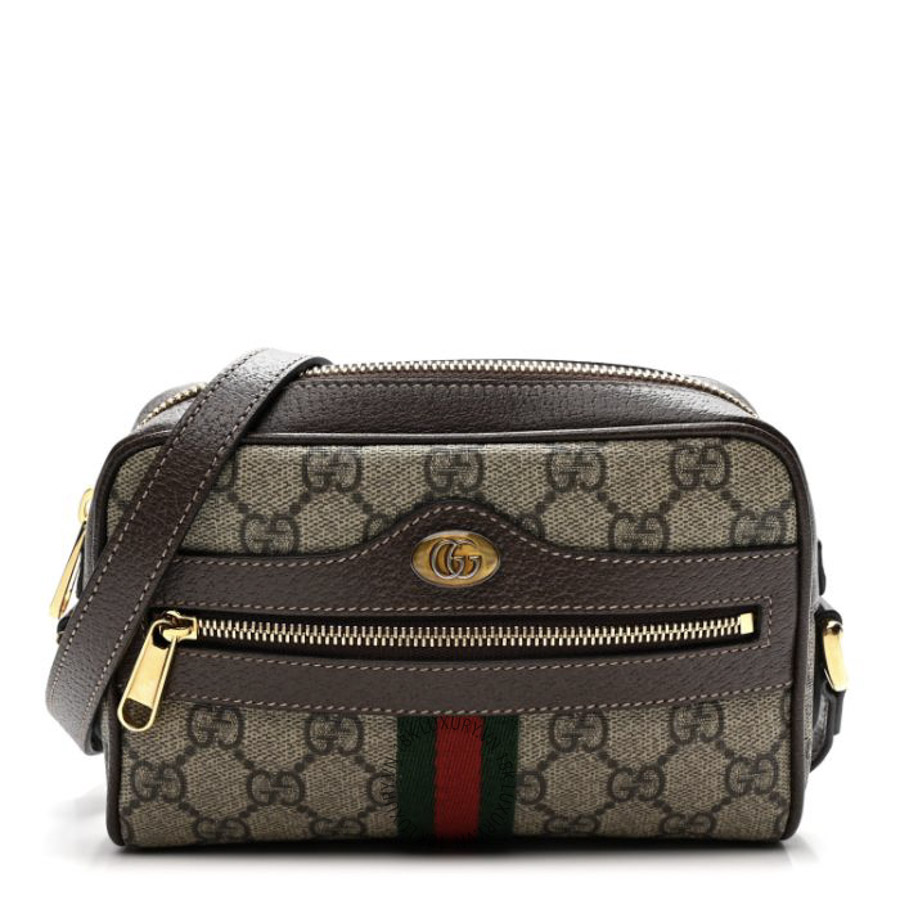 Túi Đeo Chéo Gucci GG Supreme Monogram Web Mini Ophidia Shoulder Bag Brown GDCB529