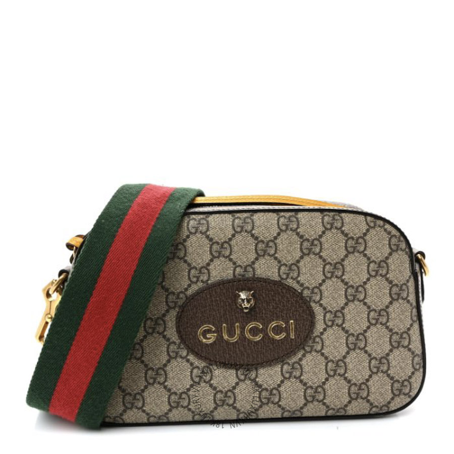 Túi Đeo Chéo Gucci GG Supreme Monogram Web Neo Vintage Shoulder Bag Beige New Acero Crop GDCB037