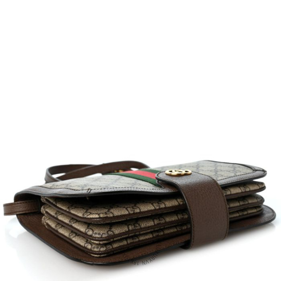 Túi đeo chéo Gucci GG Supreme Monogram Web Ophidia Flap Messenger Bag Beige New Acero GGC226 8 Túi đeo chéo Gucci GG Supreme Monogram Web Ophidia Flap Messenger Bag Beige New Acero GGC226