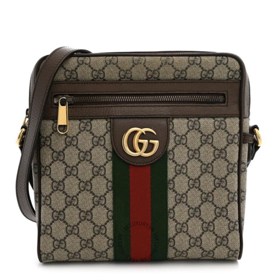 Túi Đeo Chéo Gucci GG Supreme Monogram Web Small Ophidia Messenger Bag Brown GDCB445