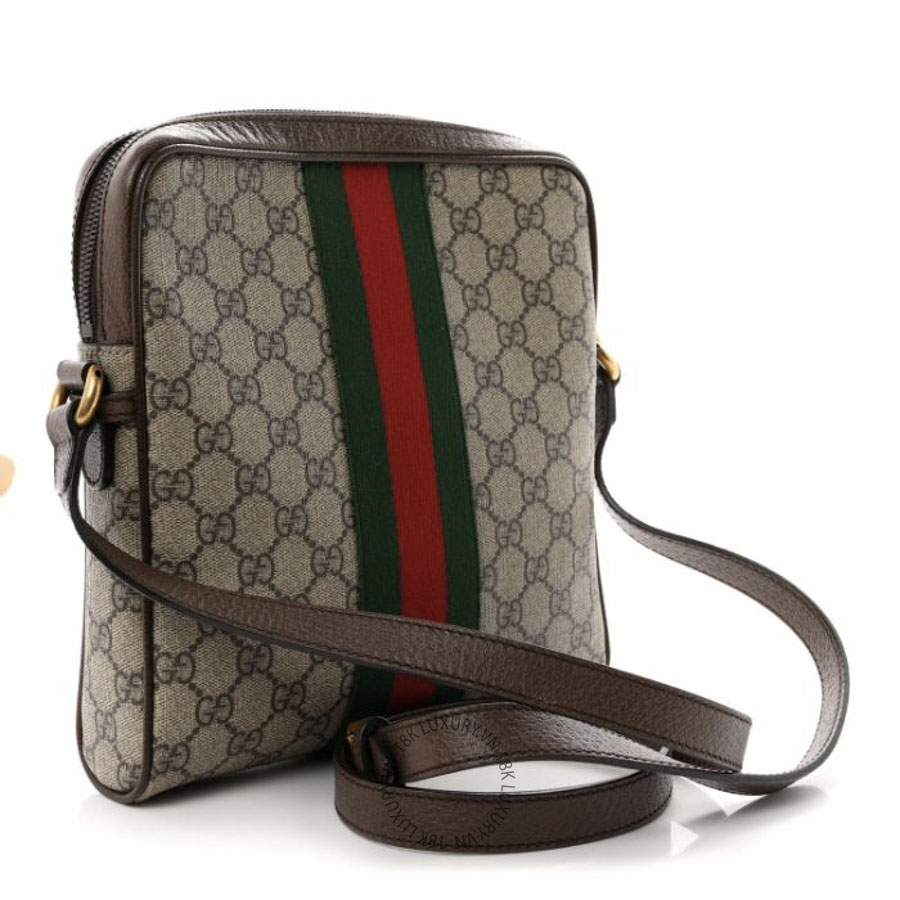 Túi Đeo Chéo Gucci GG Supreme Monogram Web Small Ophidia Messenger Bag Brown GDCB501