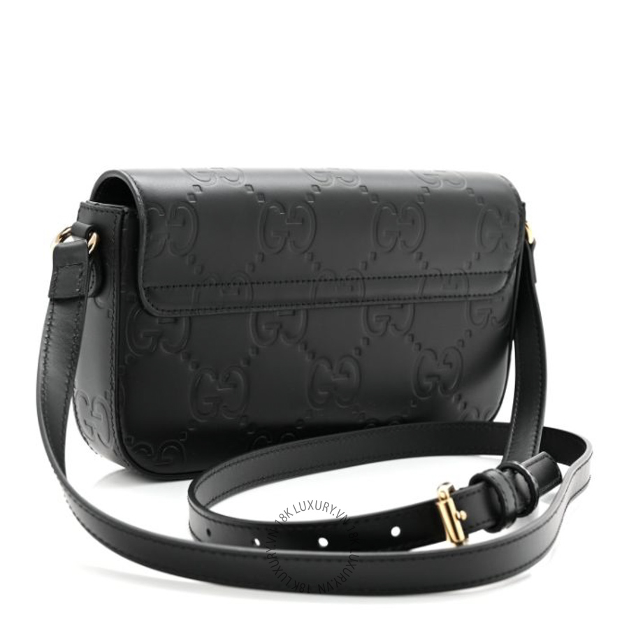 Túi Đeo Chéo Gucci Gilbert Calfskin GG Super Mini Shoulder Bag Black GDCB238