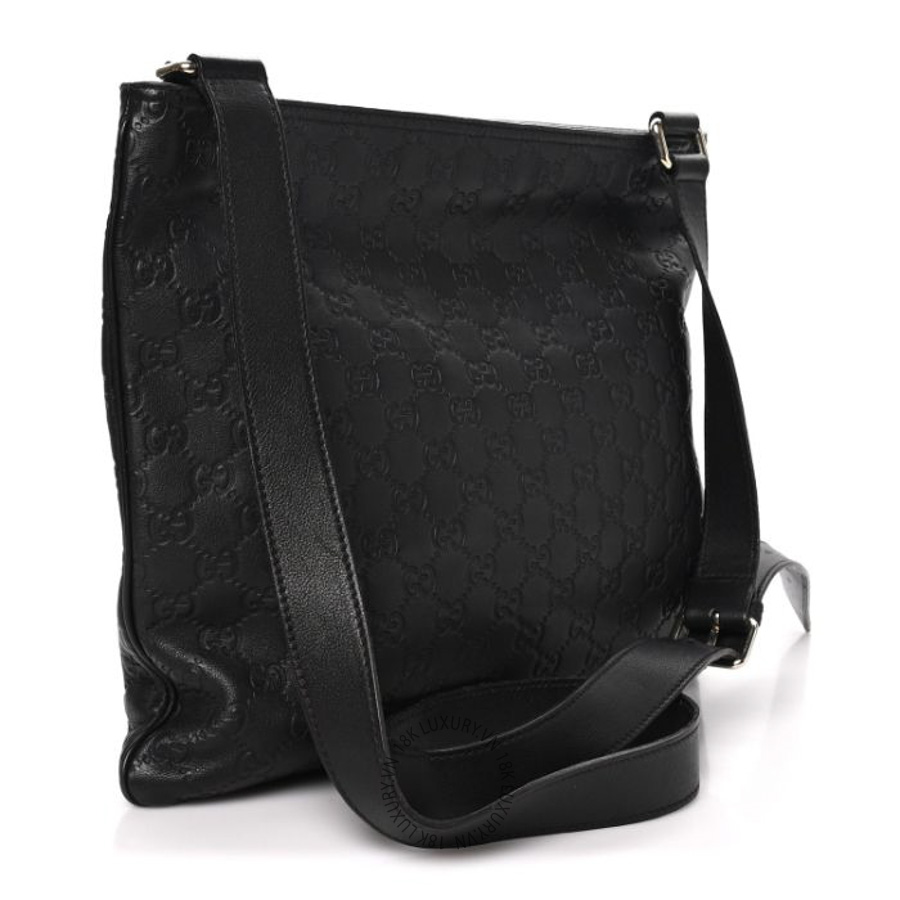 Túi Đeo Chéo Gucci Guccissima Medium Flat Messenger Bag Black GDCB268
