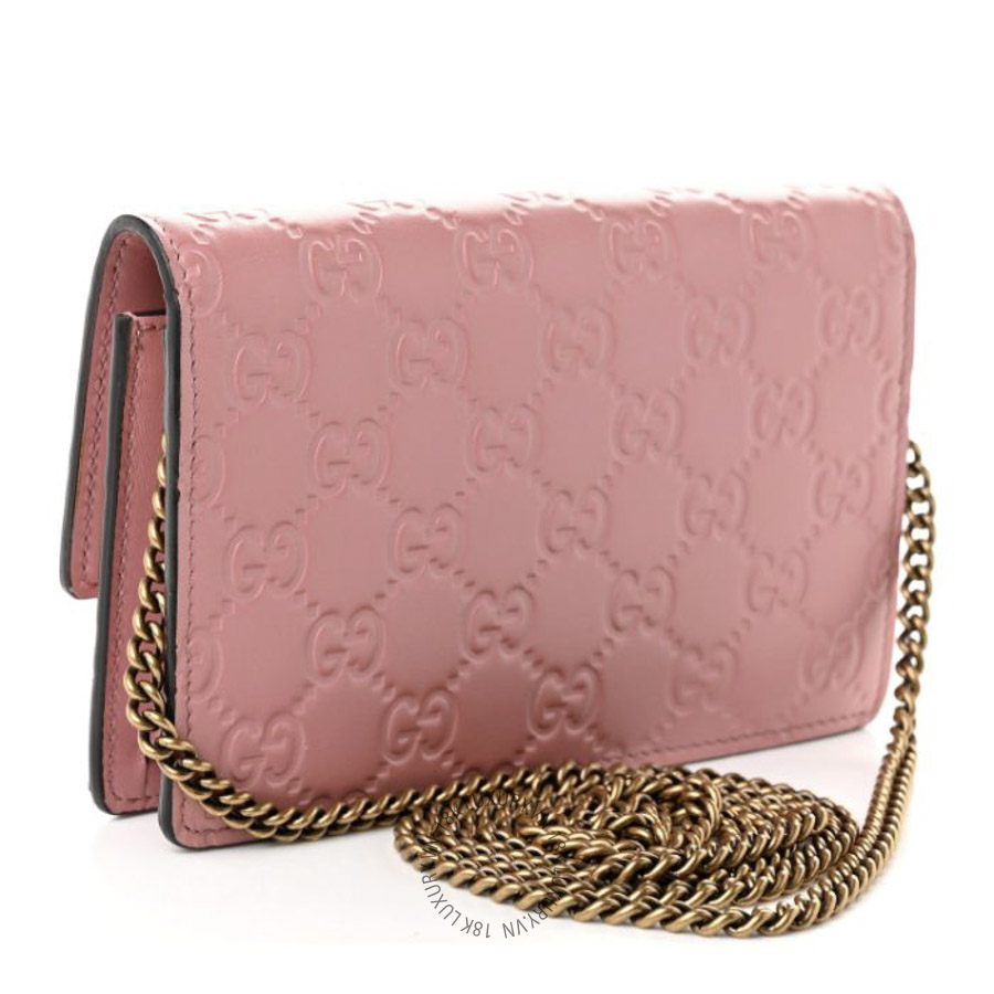 Túi Đeo Chéo Gucci Guccissima Mini Cherry Chain Bag Rose GDCB468
