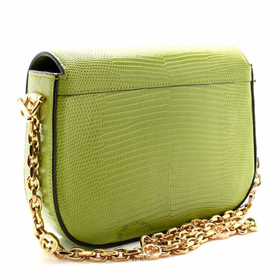 Túi đeo chéo Gucci Lizard Mini Horsebit 1955 Shoulder Bag Green NFPG645