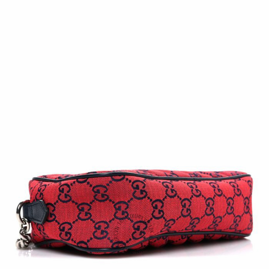 Túi đeo chéo Gucci Monogram Multicolor Matelasse Diagonal Small GG Marmont Chain Shoulder Bag Red Blue NFPG739 8 Túi đeo chéo Gucci Monogram Multicolor Matelasse Diagonal Small GG Marmont Chain Shoulder Bag Red Blue NFPG739