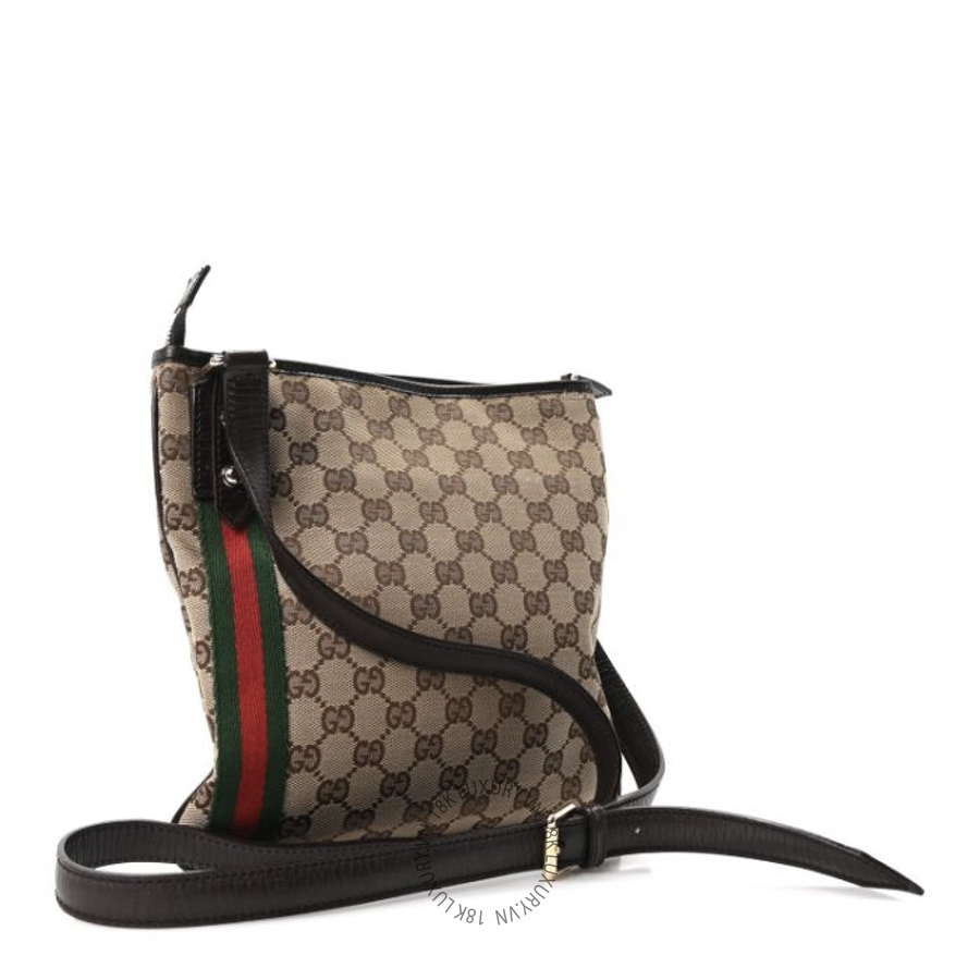 Túi Đeo Chéo Gucci Monogram Web Jolicoeur Charms Messenger Dark Brown GDCB359