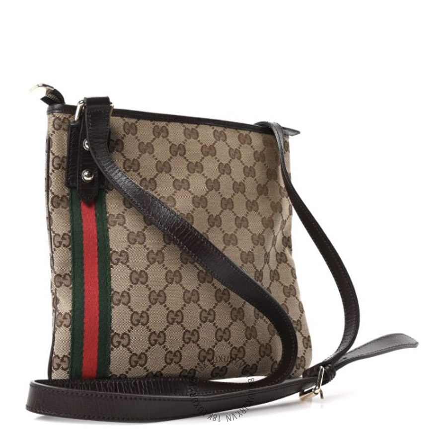 Túi Đeo Chéo Gucci Monogram Web Jolicoeur Charms Messenger Dark Brown GDCB421