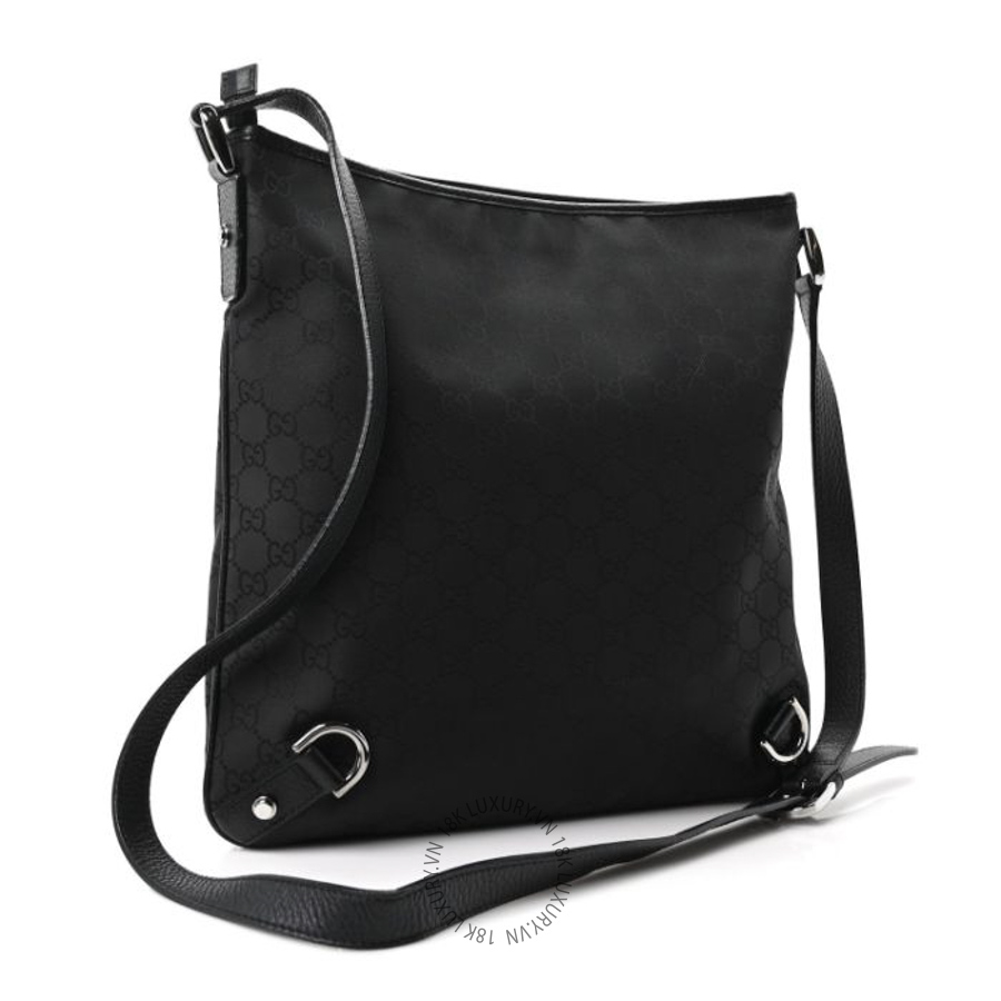 Túi Đeo Chéo Gucci Nylon Monogram Abbey Messenger Bag Black GDCB358