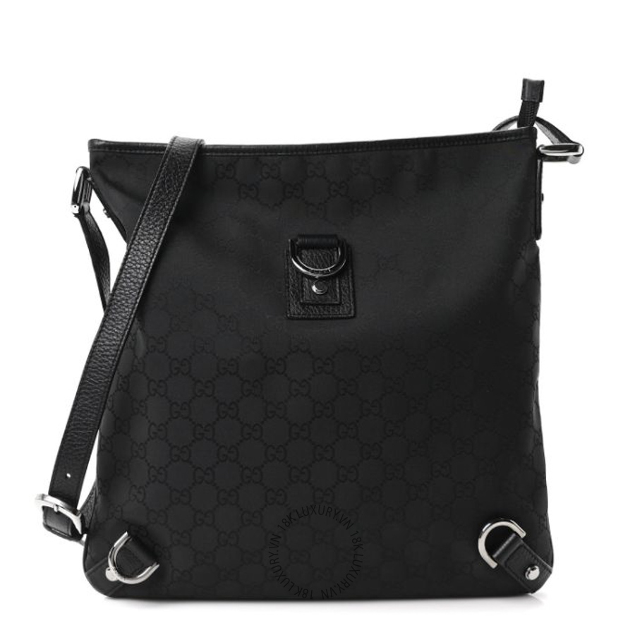 Túi Đeo Chéo Gucci Nylon Monogram Abbey Messenger Bag Black GDCB358