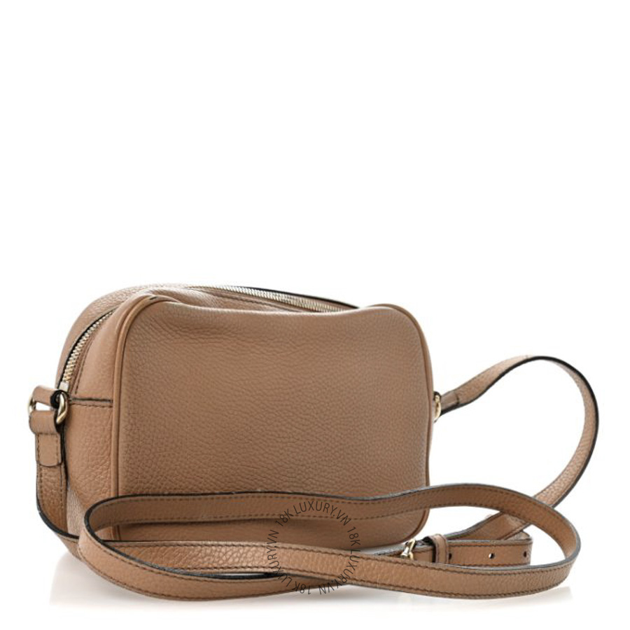Túi Đeo Chéo Gucci Pebbled Calfskin Small Soho Disco Bag Camelia GDCB085