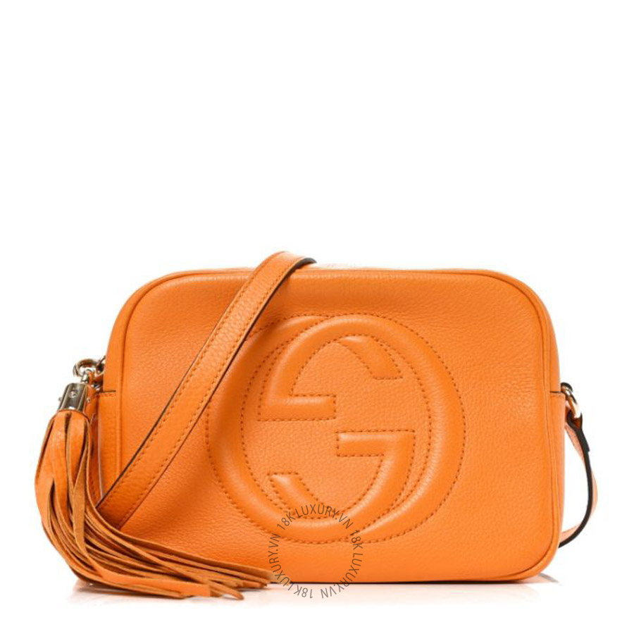 Túi đeo chéo Gucci Pebbled Calfskin Small Soho Disco Bag Curcuma GGC503